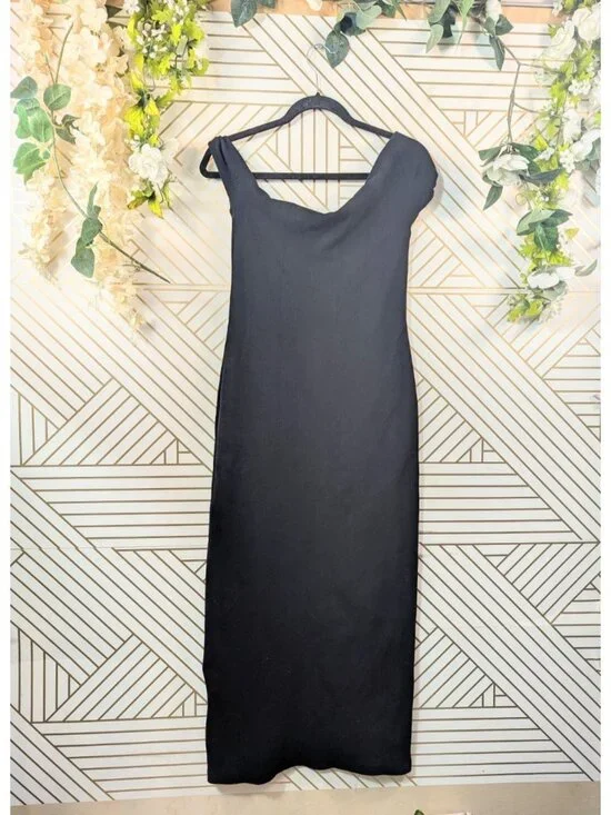 Third Form Women's intertwined Off-Shoulder Dress Black Thick Ribb Size US 6 NEW - Picture 2 of 9